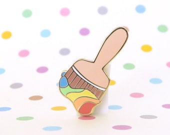 Rainbow Paint Brush Enamel Pin