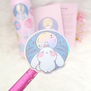 Tsukimi Bunny Holo Vinyl Sticker