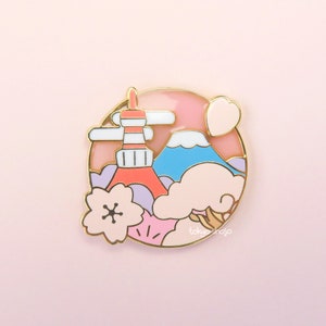 Tokyo in Bloom Pin - Sakura Matsuri Enamel Pin Set - Cute Kawaii Japan Pin