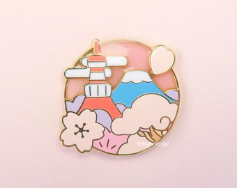 Tokyo in Bloom Pin - Sakura Matsuri Enamel Pin Set - Cute Kawaii Japan Pin