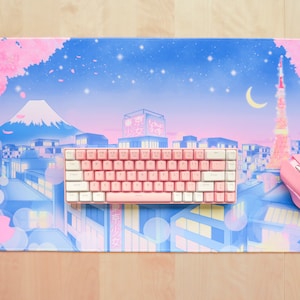 Tokyo Moonlight Deskmat - Kawaii Desk Mat image 3