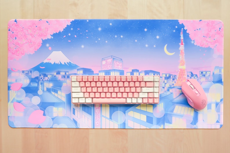 Tokyo Moonlight Deskmat - Kawaii Desk Mat image 3
