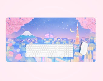 Tokyo Moonlight Deskmat - Kawaii Desk Mat