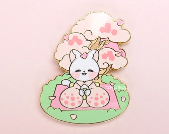 Hanami Kitty Pin - Sakura Matsuri Enamel Pin Set - Süßer Kawaii Japan Pin