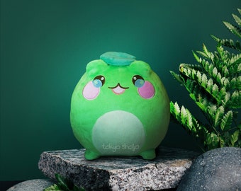 Tsuyu the Frog Plushie - Pon Plush with Magnetic Lily Pad Accessory - Kawaii Cute Frog Plushie