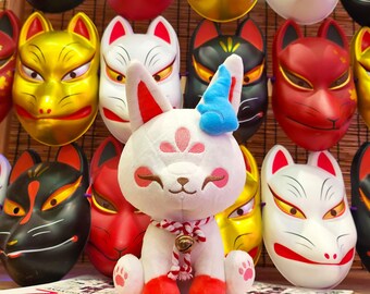 お稲荷さんぬいぐるみ - 磁気オーブアクセサリー付きポンぬいぐるみ