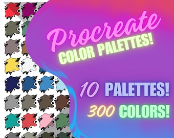 Paquete de paletas para Procreate y set de pinceles GRATIS de regalo: muestras de color, pinceles y herramientas para artistas digitales, compatible con Apple iPad.