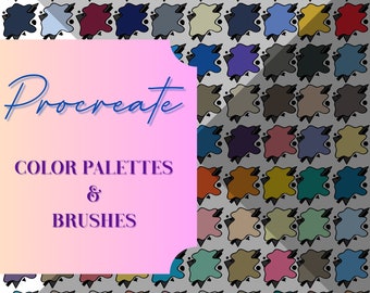Conjunto de paletas de colores y pinceles para Procreate / Paletas de colores / Pinceles adicionales v30