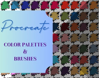 Conjunto de paletas de colores y pinceles para Procreate / Paletas de colores / Pinceles adicionales v40