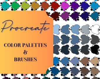 Conjunto de paletas de colores y pinceles para Procreate / Paletas de colores / Pinceles adicionales v50
