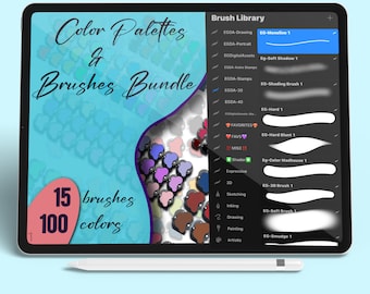 Paquete de paletas de colores para Procreate / Códigos hexadecimales / Pinceles para Procreate / Muestras de color para iPad / Herramienta para Procreate / Arte digital / Ilustración para iPad