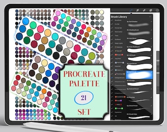 Paquete de paletas de colores / Paleta de colores para Procreate / Rueda de colores / Pintura digital / Muestras de color para Procreate / Herramienta para Procreate / Ilustración para iPad