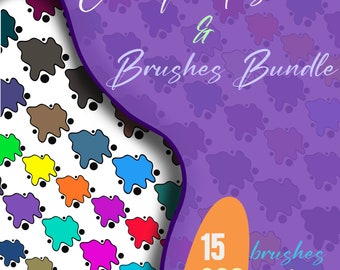 Conjunto de paletas de colores vibrantes para Procreate con pinceles y paleta de arte adicionales.