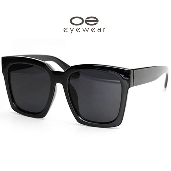 O2 Eyewear 7151 Premium True Oversize XXL Women Men Brand Style Fashion Sunglasses (SBK)