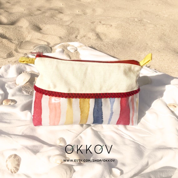 personalised beach clutch