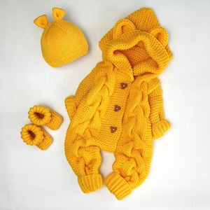Set pagliaccetto e stivali per neonato Tuta lavorata a maglia per neonato Abbigliamento invernale per neonato Set neonato Set regalo per la nuova mamma Completo da portare a casa