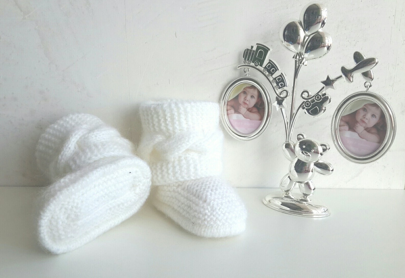 White Knitted Baby Booties Baby Shoes Boys Girls Newborn Etsy