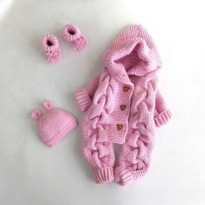 Set pagliaccetto e stivali per neonato Tuta lavorata a maglia per neonato Abbigliamento invernale per neonato Set neonato Set regalo per la nuova mamma Completo da portare a casa