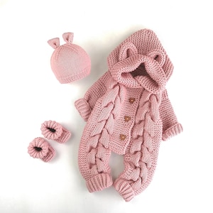 Set pagliaccetto e stivali per neonato Tuta lavorata a maglia per neonato Abbigliamento invernale per neonato Set neonato Set regalo per la nuova mamma Completo da portare a casa