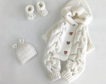 Barboteuse Bébé Unisexe Avec Capuche - Imprimé Yogi Bear Et Fleurs - Hiver/printemps