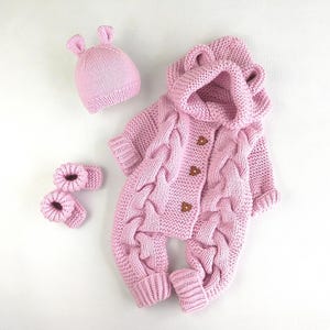 Set pagliaccetto e stivali per neonato Tuta lavorata a maglia per neonato Abbigliamento invernale per neonato Set neonato Set regalo per la nuova mamma Completo da portare a casa