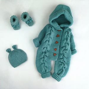 Set pagliaccetto e stivali per neonato Tuta lavorata a maglia per neonato Abbigliamento invernale per neonato Set neonato Set regalo per la nuova mamma Completo da portare a casa
