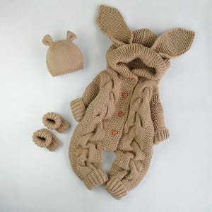 Set pagliaccetto e stivali per neonato Tuta lavorata a maglia per neonato Abbigliamento invernale per neonato Set neonato Set regalo per la nuova mamma Completo da portare a casa
