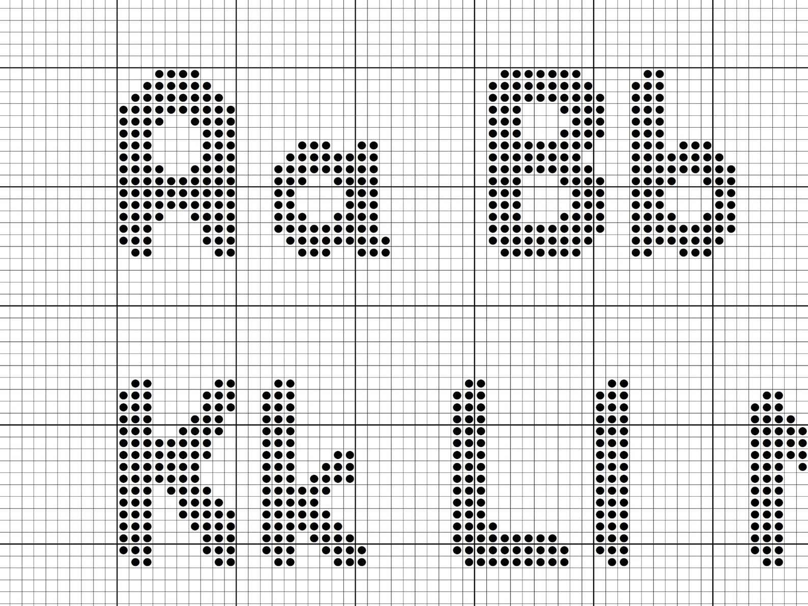 Big Crossstitch English Alphabet Pattern With Modern Thick Etsy Canada