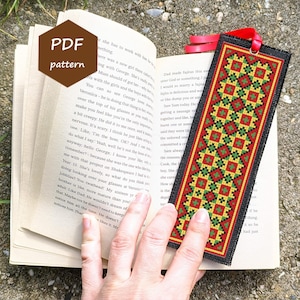 Ukrainian Cross-Stitch Bookmark Pattern – PDF Counted Cross Stitch Chart, Folk Embroidery Design, Instant Download