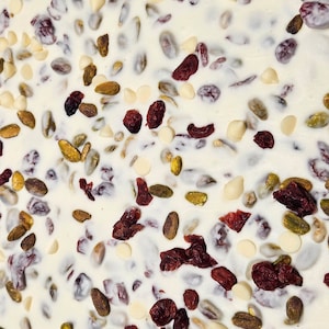 Cranberry Pistachio White Chocolate Bark (1/2-pound containers)