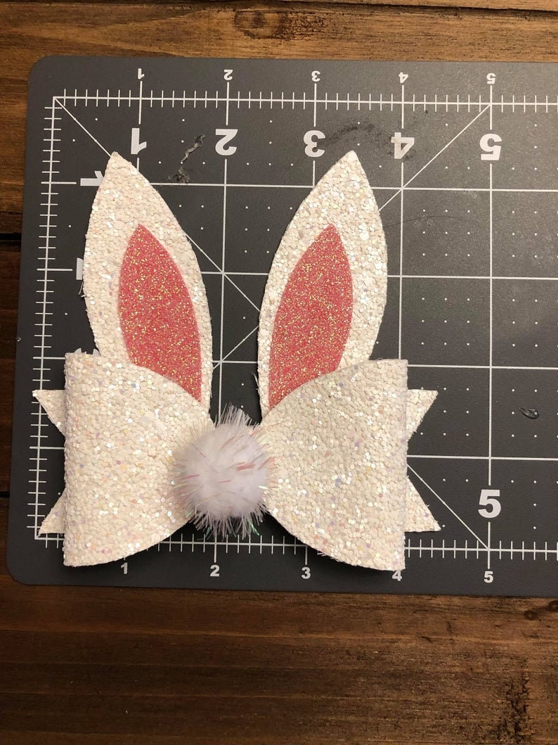 Download Easter Bunny Bow SVG Bunny Ears Hair Bow Template Vector ...