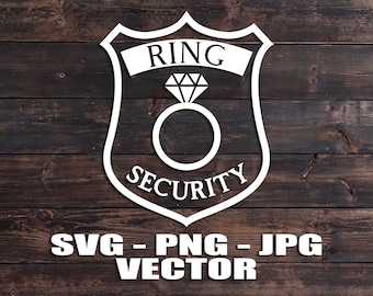Ring Security Badge Wedding Ring Bearer  Printable Vector T-shirt or Wall Art Template