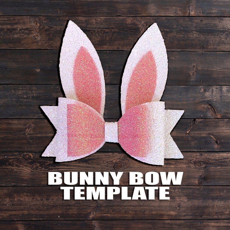 Download Easter Bunny Bow SVG Bunny Ears Hair Bow Template Vector ...