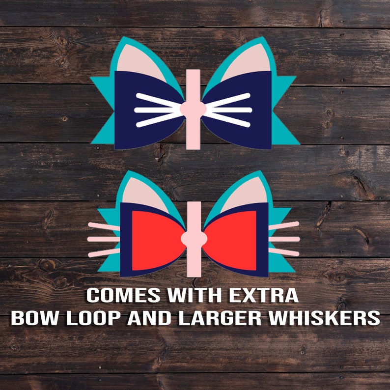 Download Cat Ears Hair Bow SVG Kitten Bow Hair Clip Template | Etsy
