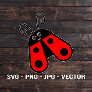Cute Ladybug Cartoon Shirt and Sign Vector Template SVG /PNG/JPG/dxf Home Decor - Cricut Brother Silhouette Cameo