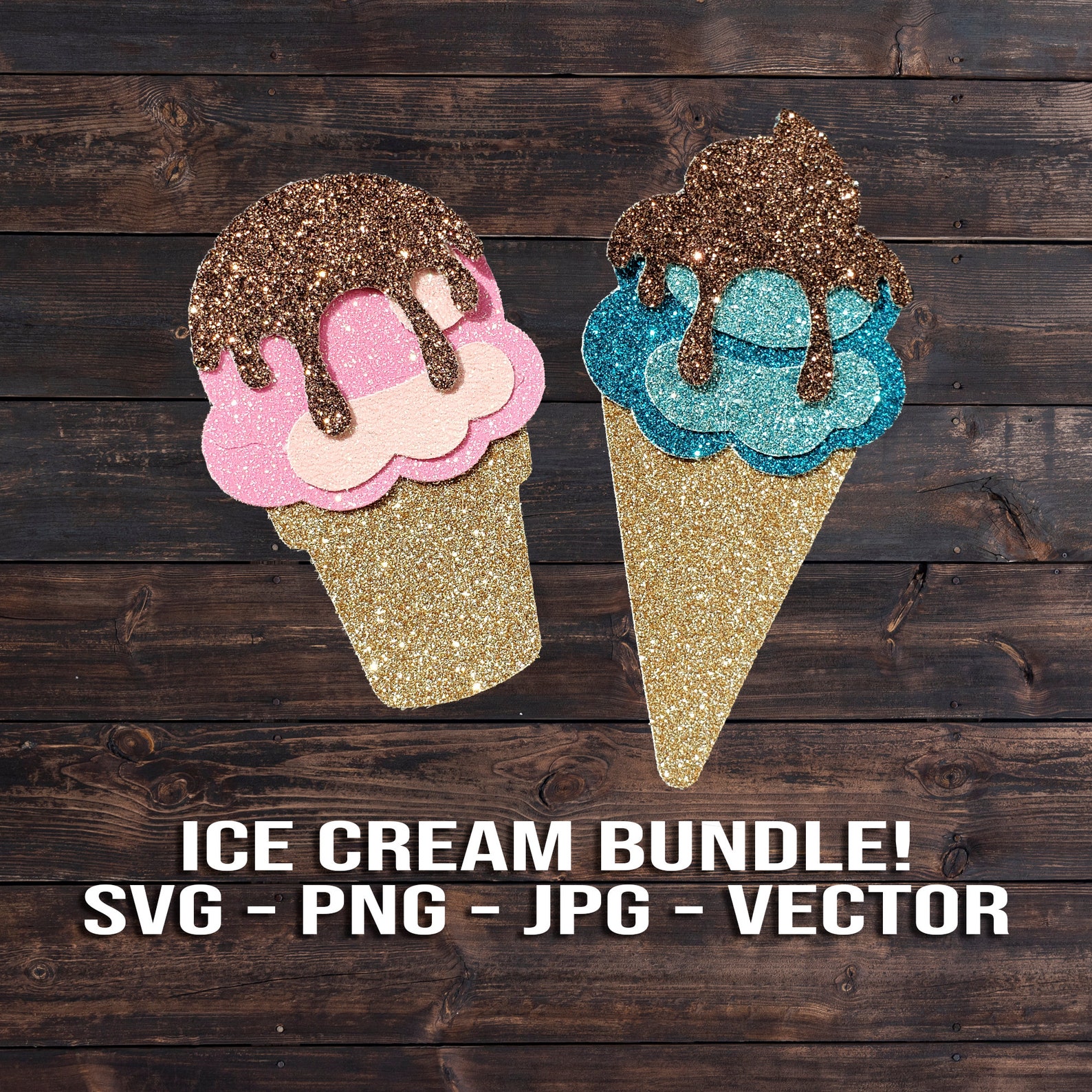 Ice Cream Cone Hair Bow SVG Bundle With Toppings Hair Clip Etsy