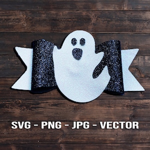 Niedliches Gespenst Halloween Haarschleife SVG - Haarspange Vorlage svg/PNG/Dxf/Jpeg/pdf Vektor Dateien für Cricut, Bruder, Silhouette, DIY Handwerk