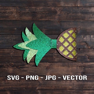 May include: A green and yellow glitter bow tie with a pineapple design.  SVG - PNG - JPG - VECTOR
