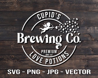 Cupid's Brewing Co. Valentine's Day T-shirt & Sign Template Vector File DXF/png/jpg/SVG Wall Art