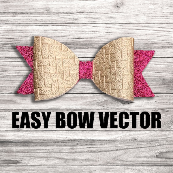 Classic Simple and Easy Hair Bow SVG Vector Template Download