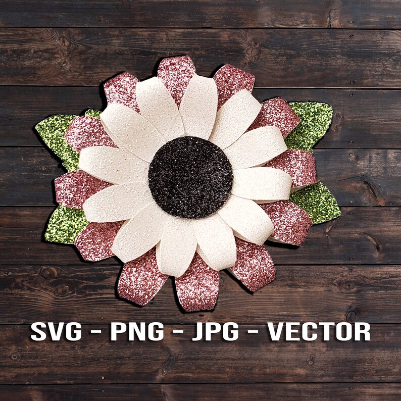 Download 3D Sunflower Daisy Flower Hair Bow SVG Summer Hair Clip | Etsy