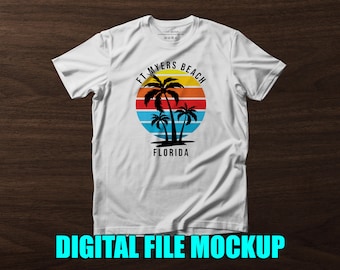 Fort Myers Beach Palm tree Beach T-shirt Screen-print Digital Download File