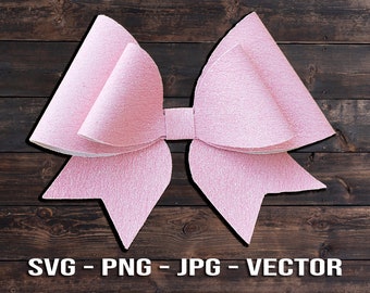 Double Cheer Cheerleader Hair Bow Template Vector