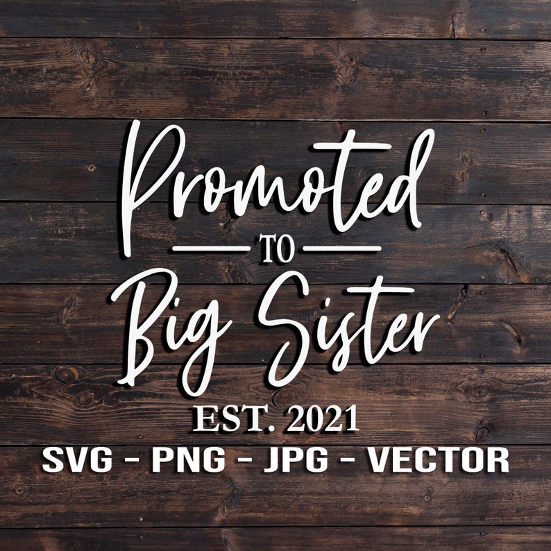 Promoted to Big Sister 2020/2021 T-shirt or Sign Vector ...