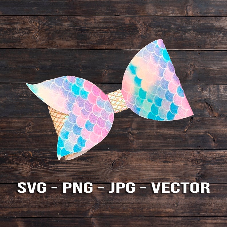 Download Mermaid Tail Hair Bow Bundle SVG Vector Templates | Etsy