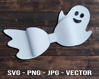 Cute Ghost Halloween Hair Bow SVG - Hair Clip Template svg/PNG/Dxf/Jpeg/pdf Vector Files for Cricut, Brother, Silhouette, DIY Crafts