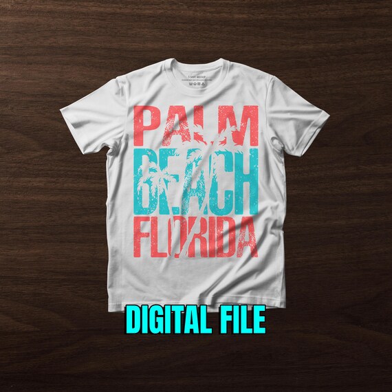 Palm Beach Florida retro palma T-shirt Serigrafia digitale Scarica