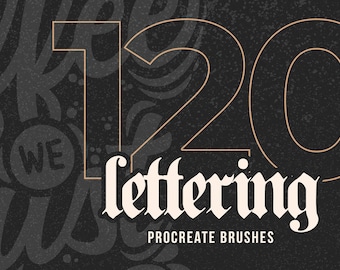 120 Lettering Brushes for Procreate: Calligraphy Brush Set