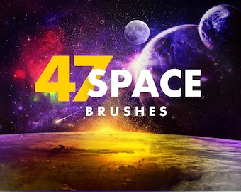 47 Space Procreate Stamps
