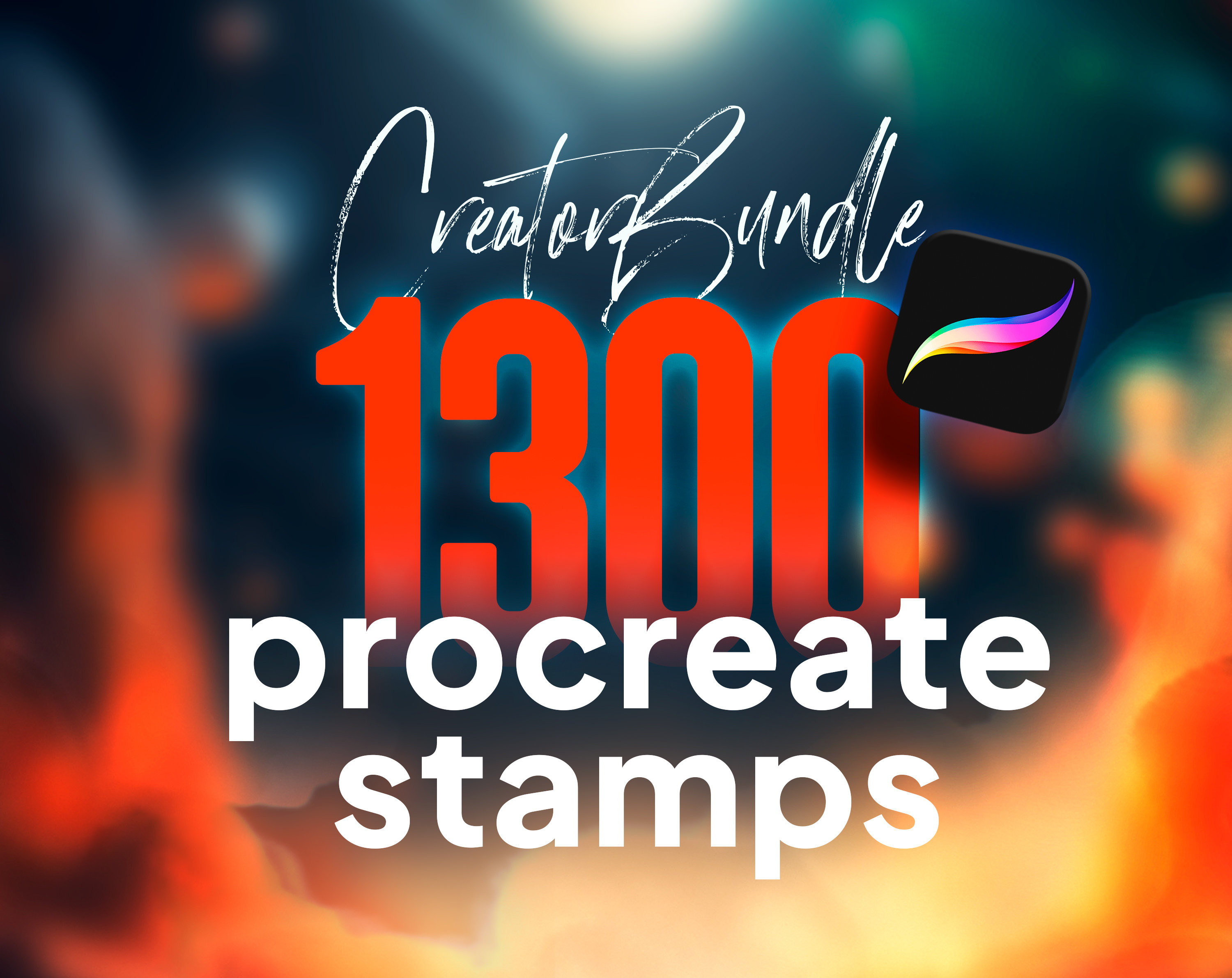 1300 procreate stamps, procreate brushes bundle